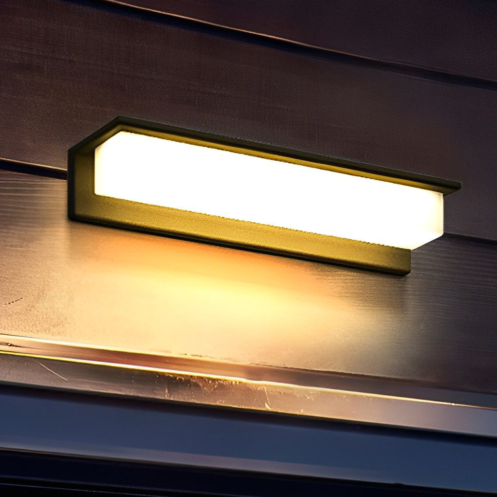 Minimalist Rectangular Waterproof LED Modern Solar Wall Lamp Exterior Lights | Kalsten