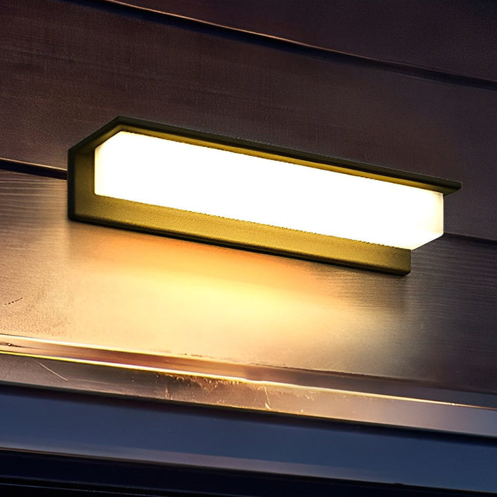 Minimalist Rectangular Waterproof LED Modern Solar Wall Lamp Exterior Lights | Kalsten