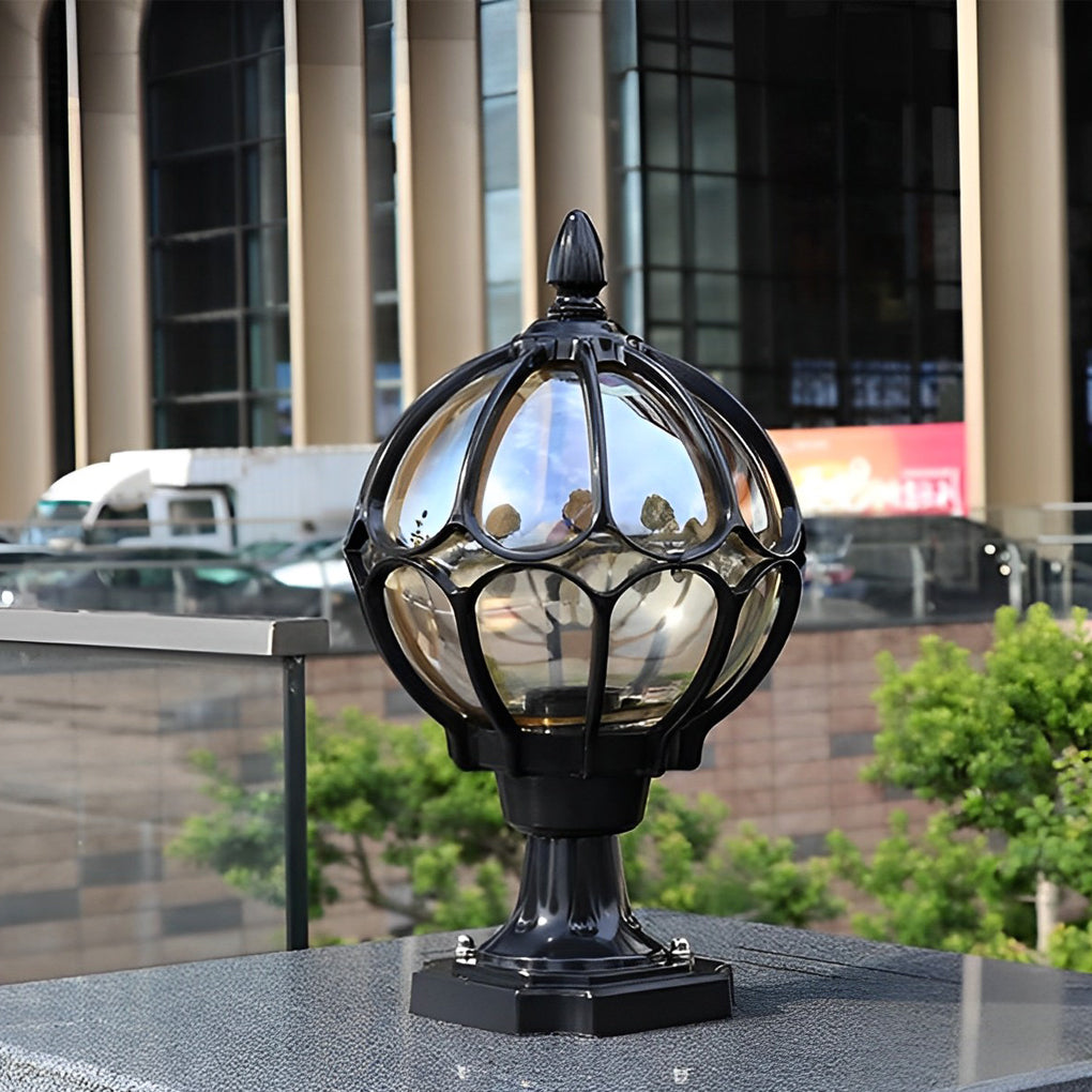 Vintage Outdoor Pier Mount Post Light with Glass Globe | Kalsten