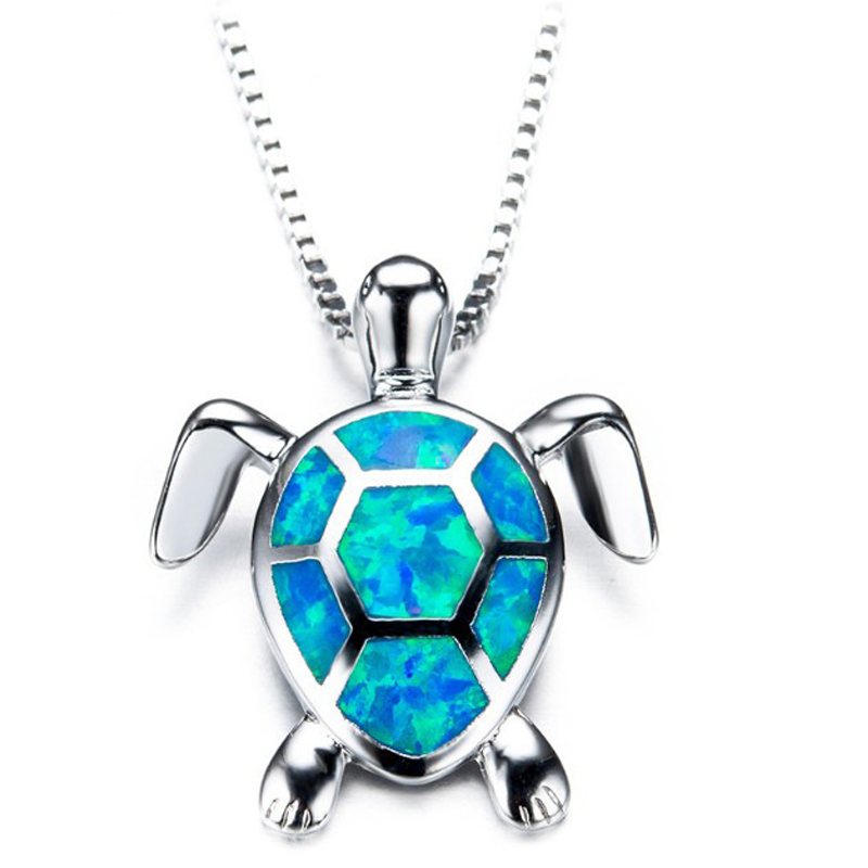 Kalsten | Blue Opal Sea Turtle Necklace