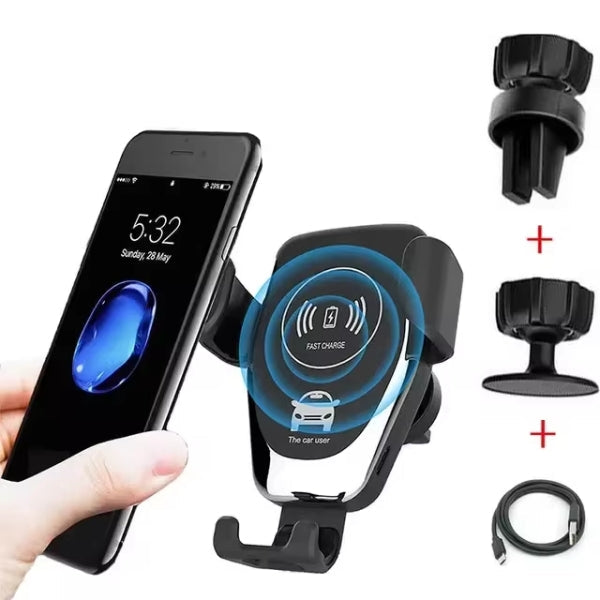 Fast Wireless Car Charger & Phone Mount