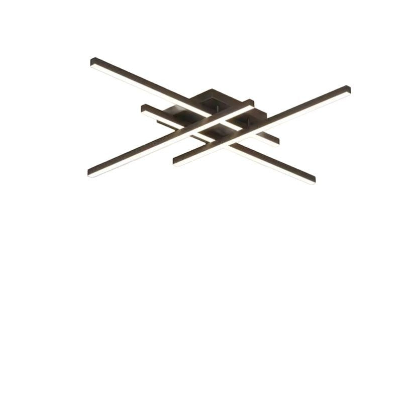 Modern Linear 4-Head LED Ceiling Light (Dimmable, White or Black)