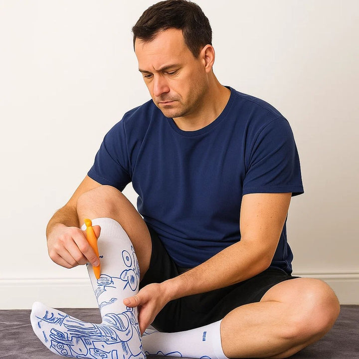 ReflexEase | Reflexology Socks – Printed Map & Tool – Breathable Split‑Toe Fabric – Home Stress Relief & Foot Fatigue Recovery Kalsten