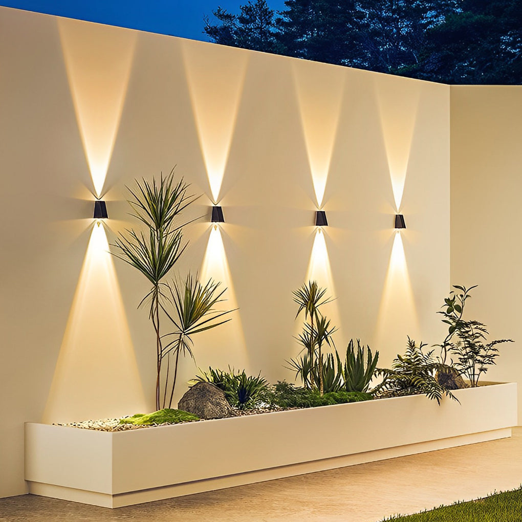 Up and Down Lighting LED Waterproof Black Modern Solar Wall Lights | Kalsten