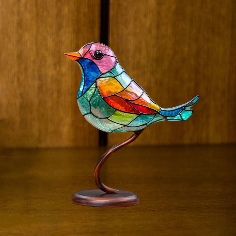 Colored Glass Ornaments Birds on Branches | Kalsten