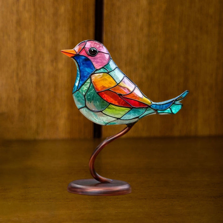 Colored Glass Ornaments Birds on Branches | Kalsten