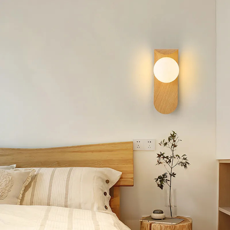 Walnut Wood Wall Lamp – Modern Design