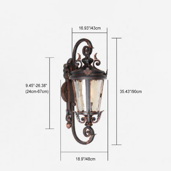Traditional European Waterproof Aluminum Glass Cylinder 1-Light Wall Sconce Lamp For Outdoor Patio | Kalsten