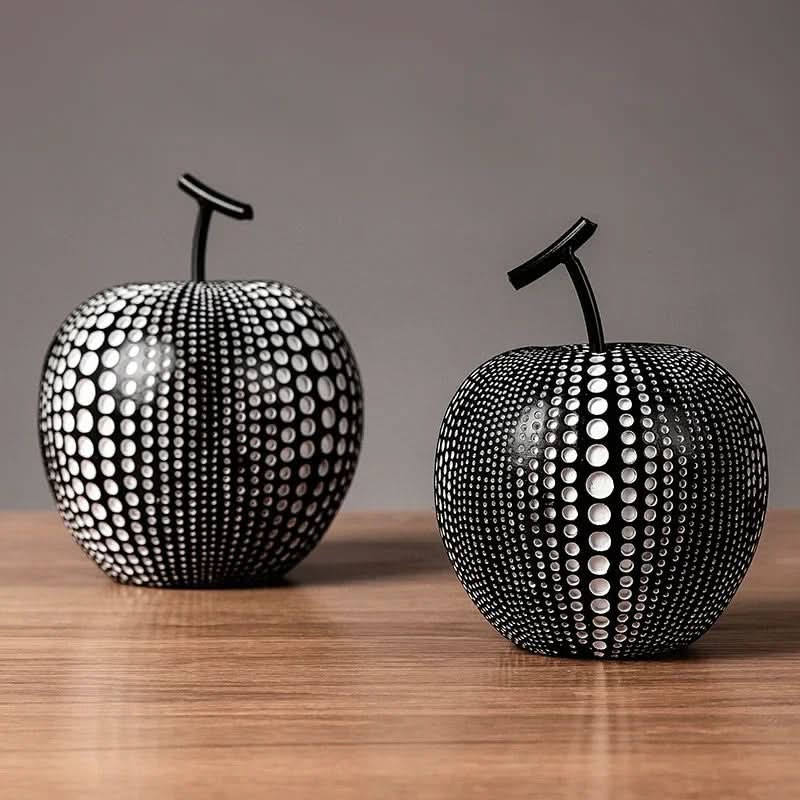Kalsten | MonoApple Decorative Figurine – Black & White Polka Dot Apple