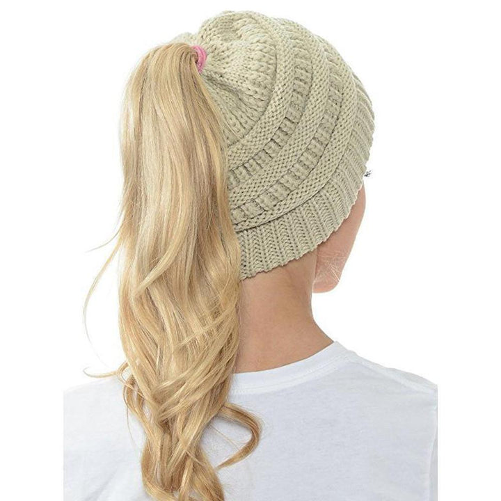 Knit Ponytail Beanie | Kalsten