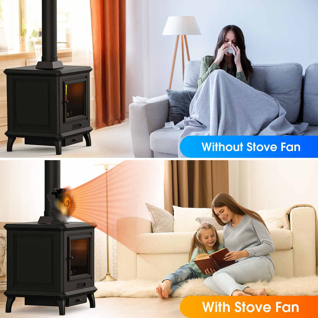 Kalsten | 4-Blade Stove and Fireplace Fan for Wood/Fireplace