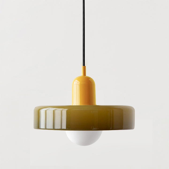Bauhaus Coloured Glass Pendant Lamp
