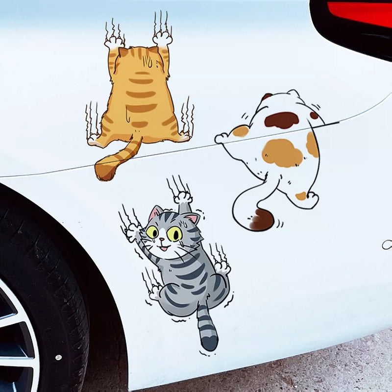 Cute Cat Cartoon Decal Car Stickers, 3 pcs | Kalsten