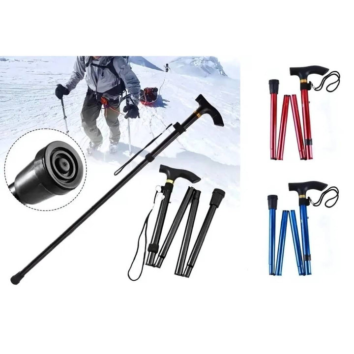 StrideAid Folding Telescopic Walking Stick | Adjustable Cane - Ergonomic Handle - Non-Slip Tip for Mobility Support Kalsten