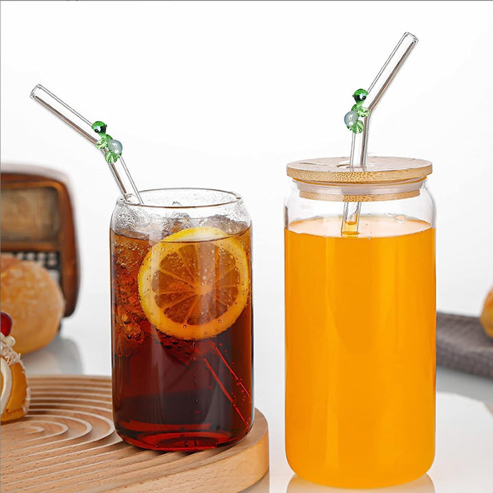6 PCS Reusable Stained Glass Straws with Cleaning Brush | Kalsten