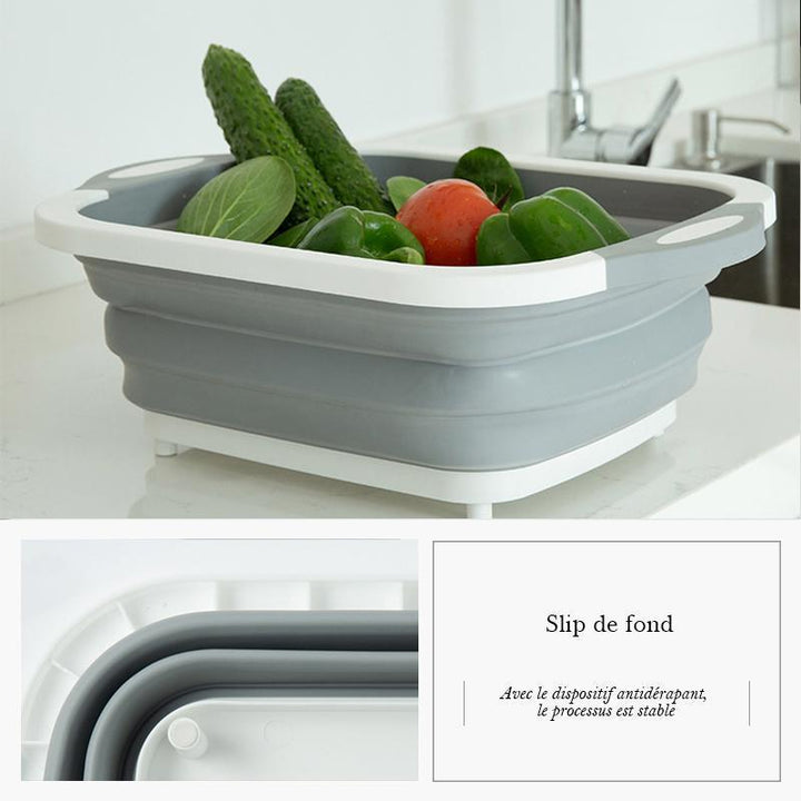 Folding Cutting Board with Dish Bin | Kalsten