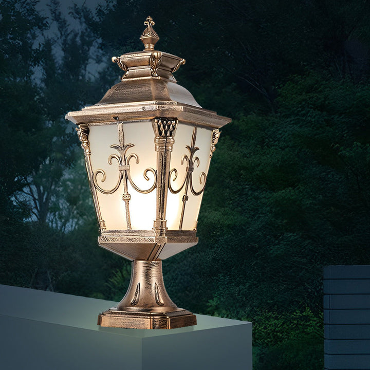Retro Pattern Waterproof LED European Style Solar Fence Post Lights | Kalsten