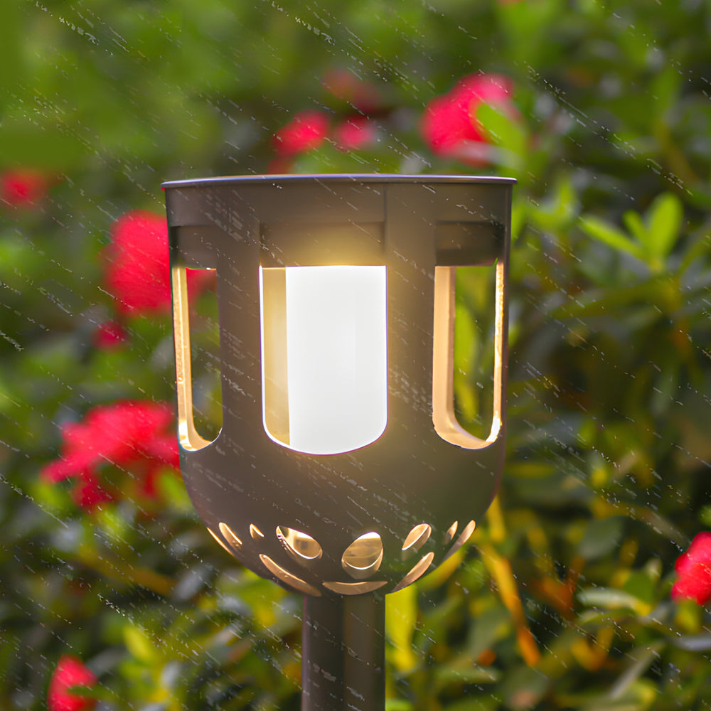 4-Pack Modern Black Solar LED Outdoor Path Light Set | Kalsten