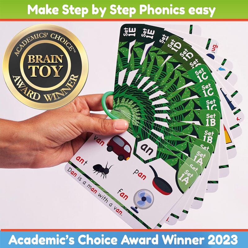 Kalsten | Phonics Flashcards - Learning to read in 20 steps - Digraphs CVC mixtures long vowel sounds