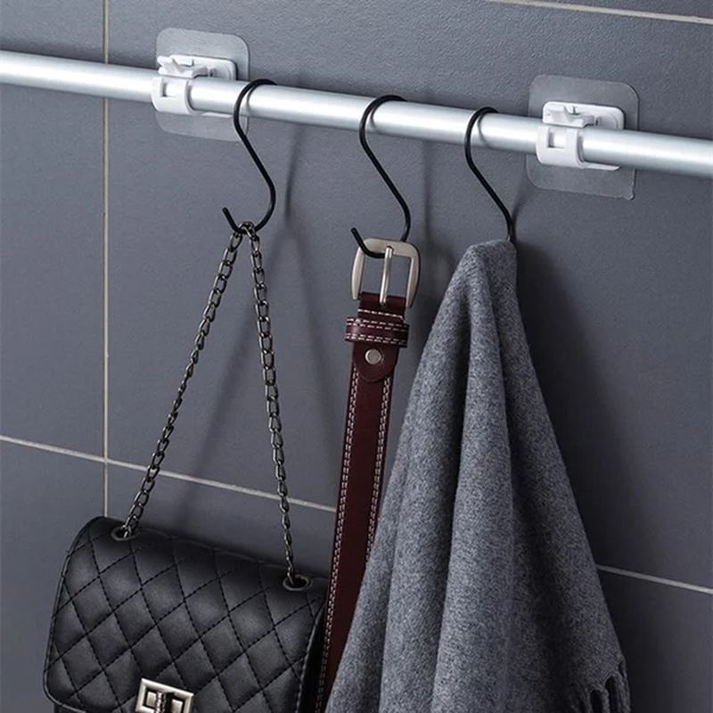 Kalsten | Nail-free Adjustable Curtain Rod Sticky Hook (1 Set of 2)