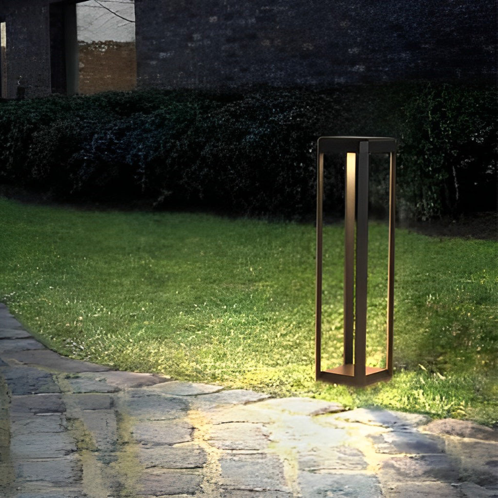 Square Minimalist Waterproof Stainless Steel Black Solar Pathway Lights | Kalsten