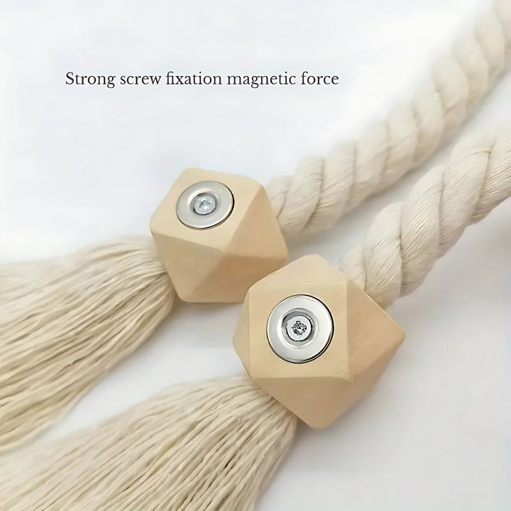 Wooden Bead Fringe Curtain Tiebacks (Set of 2)