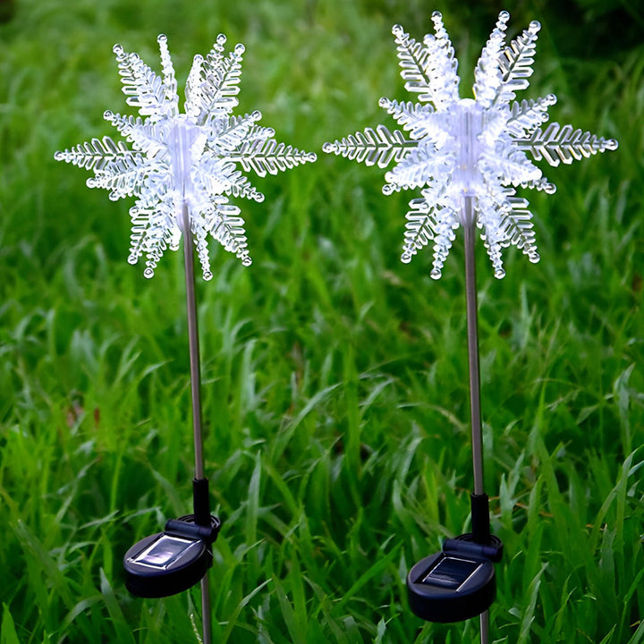2PCS Creative Snowflakes Decor Waterproof LED Solar Powered Lawn Light | Kalsten