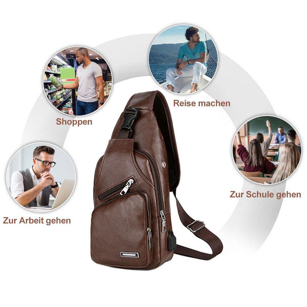 Shoulder bag crossbody bag for men with USB charging port | Kalsten