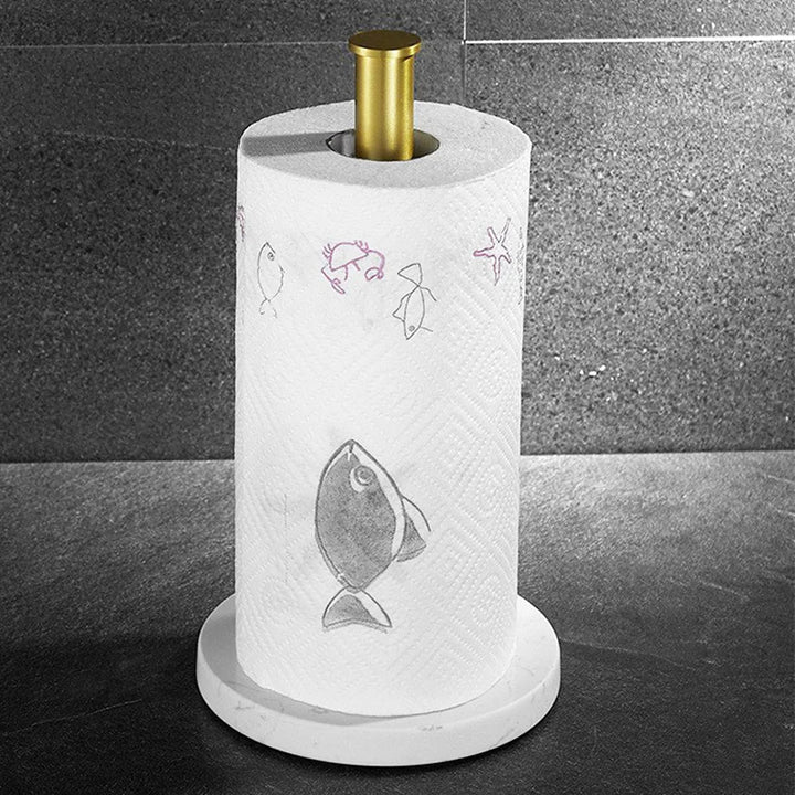 Kalsten | Marble paper towel holder – gold details for exceptional style