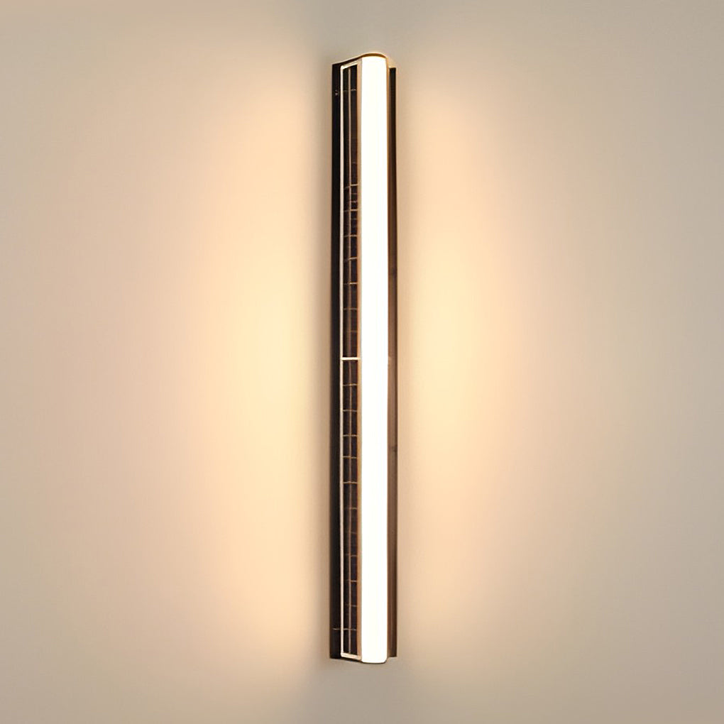 Long Acrylic LED Solar Outdoor Wall Light Waterproof Linear Wall Mounted Lighting | Kalsten