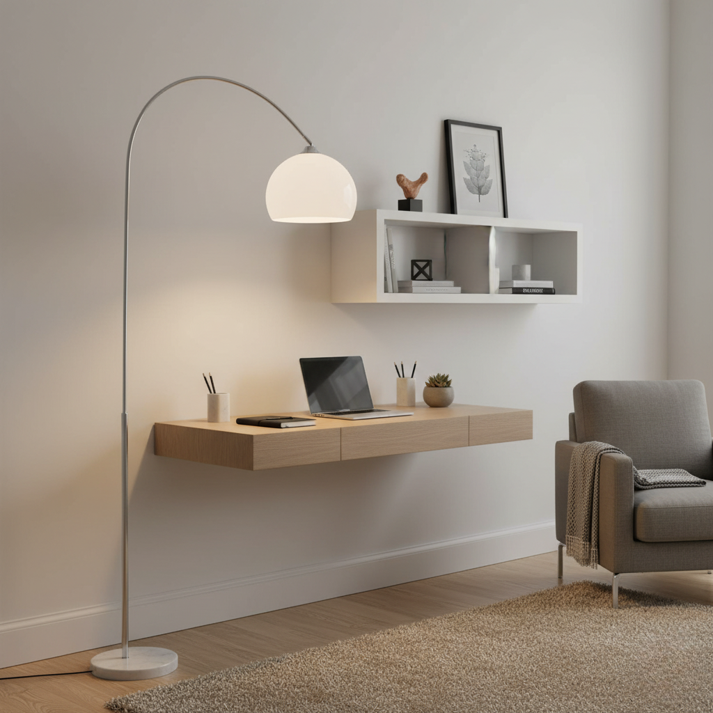 Arc Floor Lamp with Dome Shade