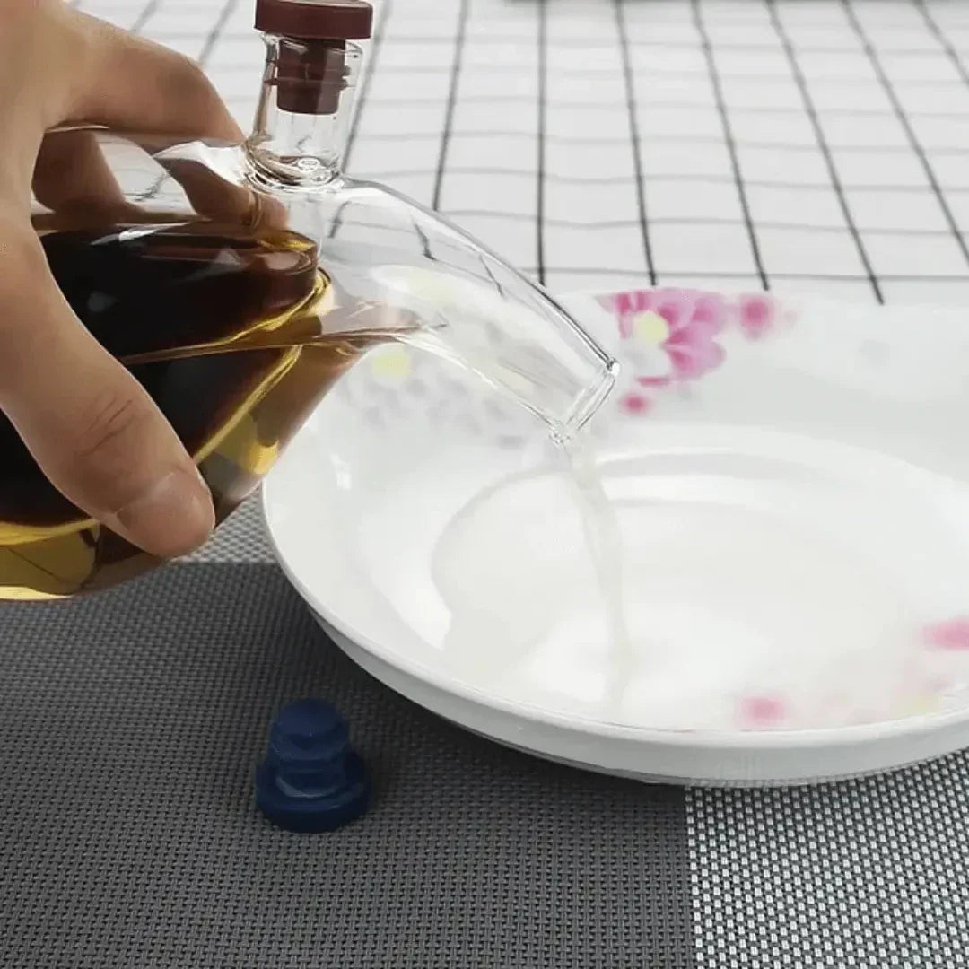 Kalsten | Oil & Vinegar Dispenser – Double Glass Bottle for Stylish Serving & Storing