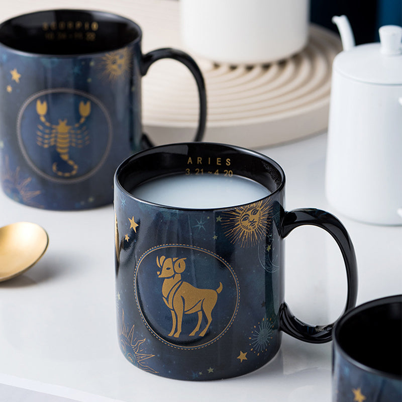 12 Constellations Mug Cobalt Blue Ceramic Coffee Mug | Kalsten