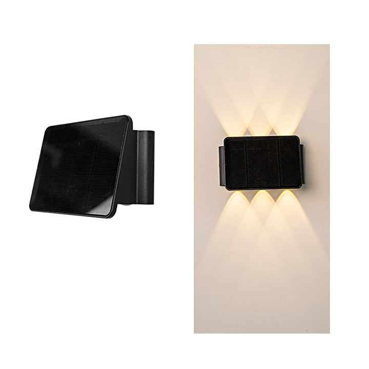 Up and Down Lighting LED Waterproof Black Modern Solar Wall Lights | Kalsten