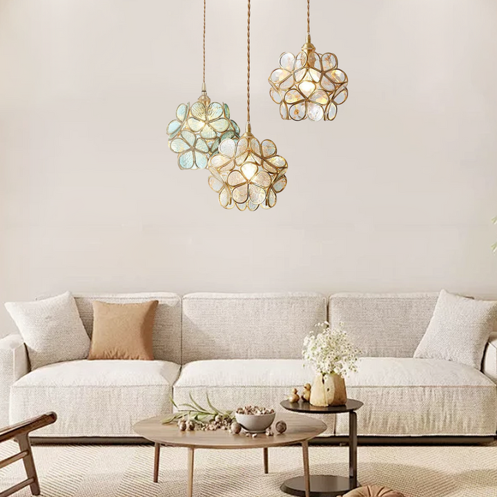 Pendant Light Glass Petal E27 Max 40W Ceiling Dining Room Bedroom Hanging Fixture Decorative Ambient Lighting | Kalsten