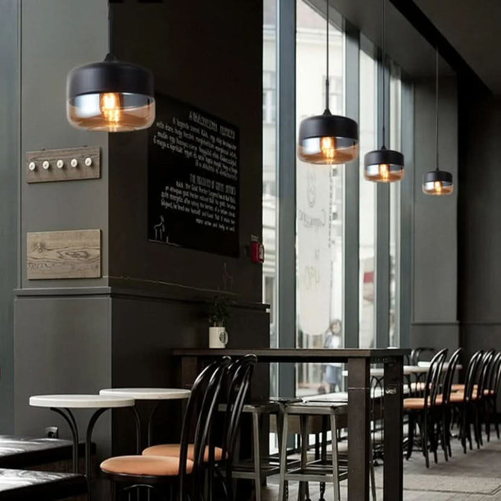 Kalsten | Hand-Blown Glass & Wood Pendant Light Adjustable