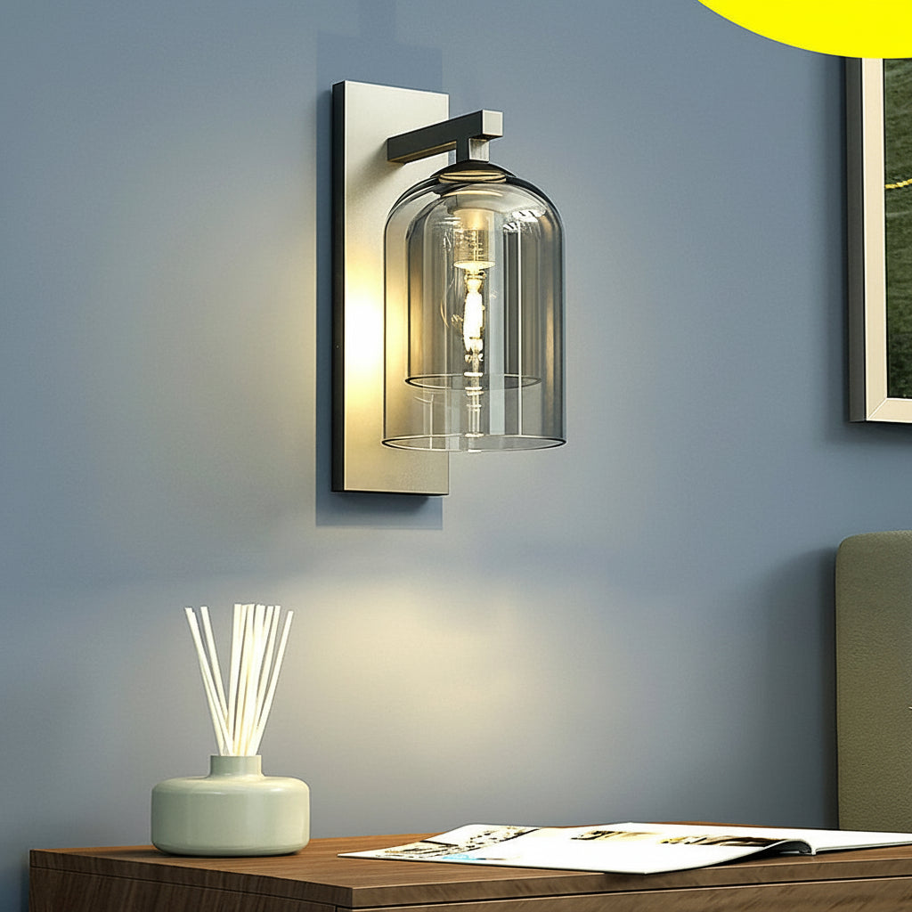 LED Wall Sconce Light – Modern Nordic Double-Layer Glass Iron (33x15cm / 13.0x6.0in) | Kalsten