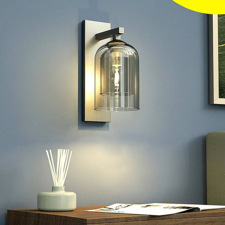 LED Wall Sconce Light – Modern Nordic Double-Layer Glass Iron (33x15cm / 13.0x6.0in) | Kalsten
