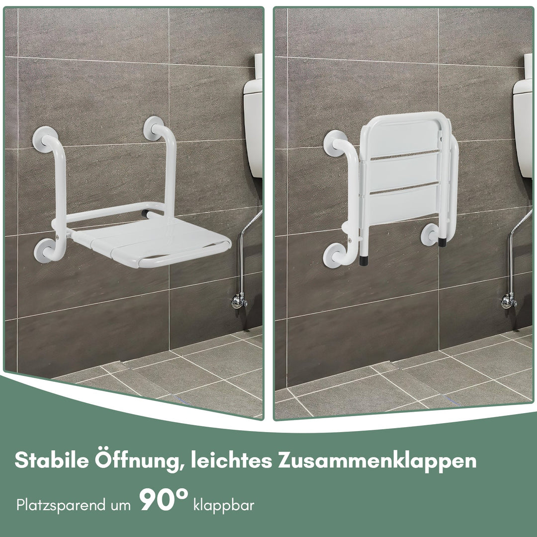 Foldable shower seat with armrests wall-mounted | Kalsten