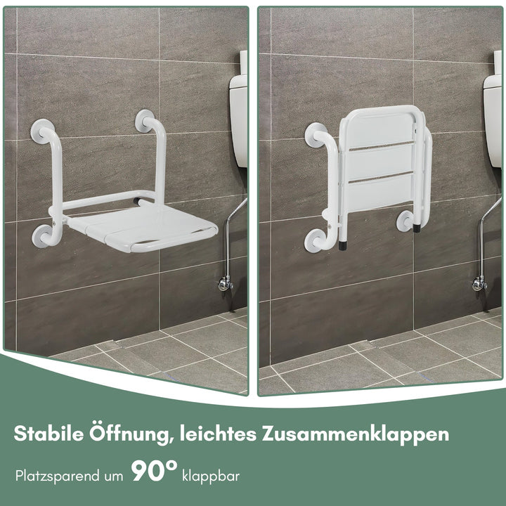 Foldable shower seat with armrests wall-mounted | Kalsten