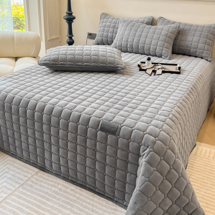 Soft Square-Textured Bedspread