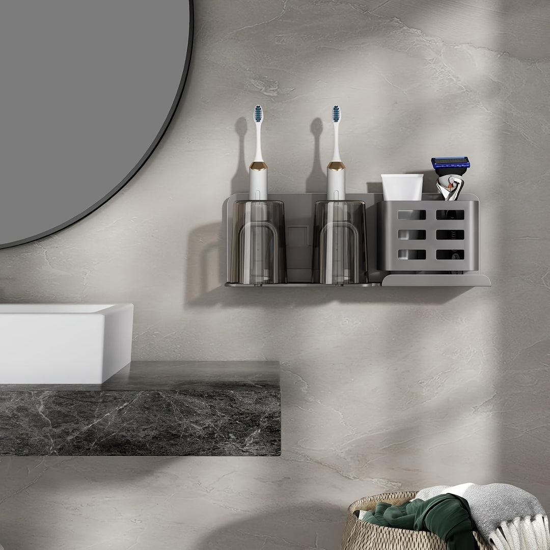 Kalsten | BristleHub Wall-Mounted Electric Toothbrush Holder – Aluminium Bathroom Organiser with Drainage Holes