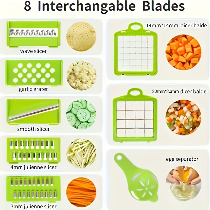 Multifunctional Vegetable Cutter 16-in-1 with Catch Container | Kalsten