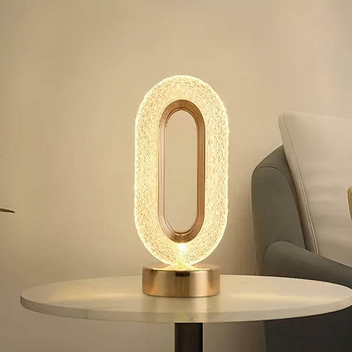 LuxeGlow – Elegant Oval Crystal Table Lamp Kalsten