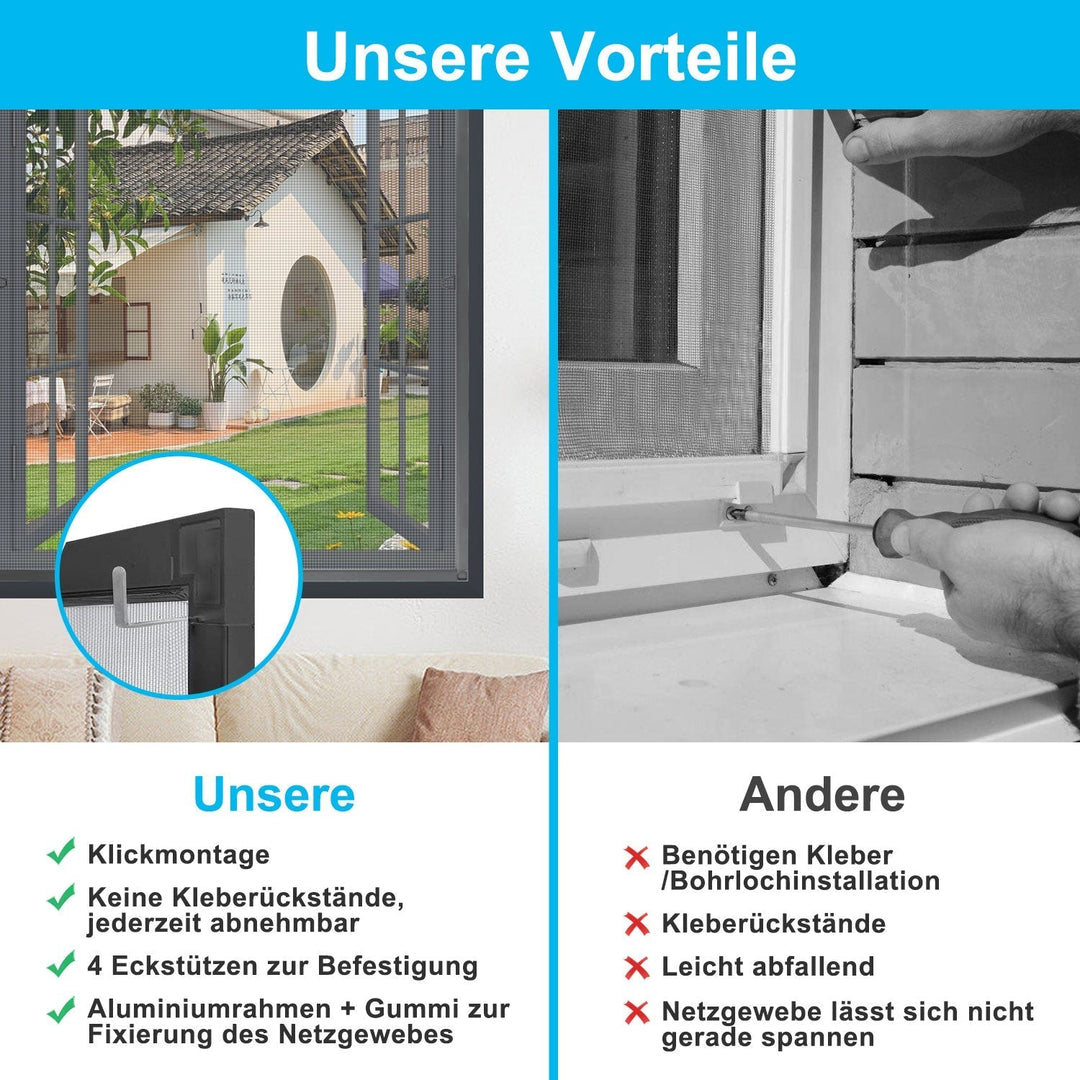 Fly screen window insect protection anthracite | Kalsten