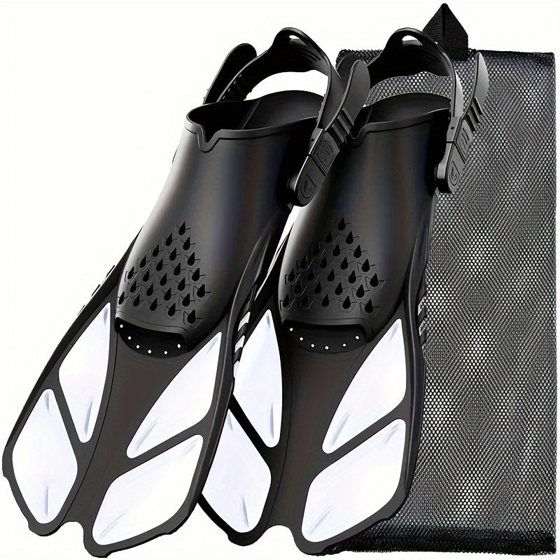 Skanto | SeaVana Glide Snorkel Fins | Adjustable & Short | Open Heel | For Travel & Leisure | Unisex