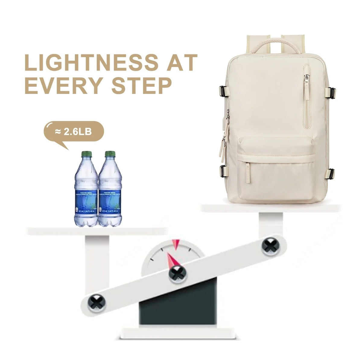 BowLift | Travelliva Women's Travel Backpack 35 L | Waterproof & with USB Port | Anti-theft & Shoe Compartment | For Hiking, Daily Use & Travel