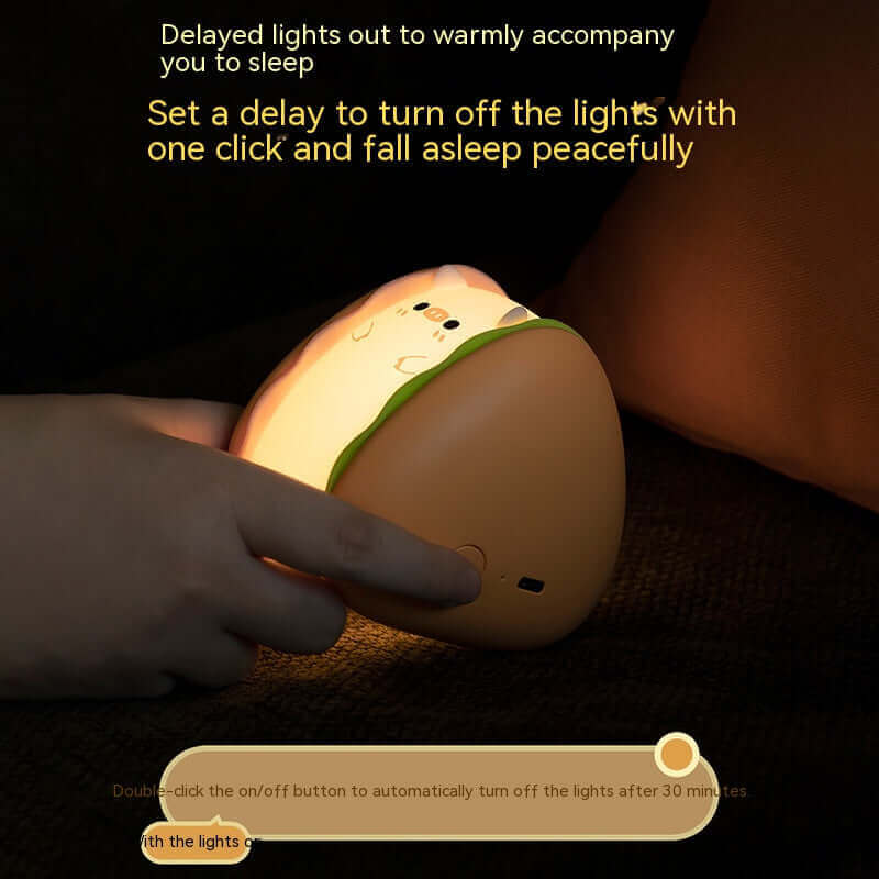 Hamburger Pig Small Night Lamp USB Rechargeable Bedroom | Kalsten