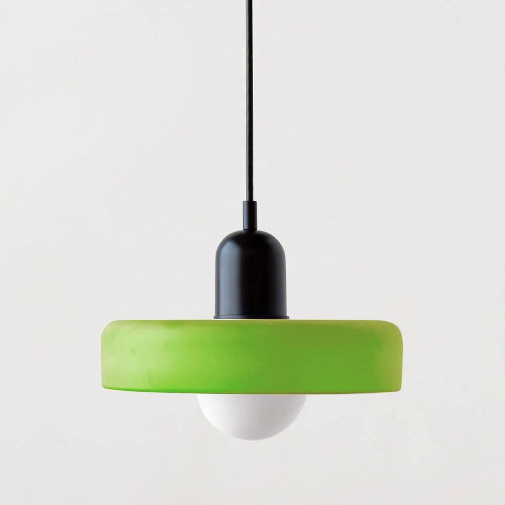 Bauhaus Coloured Glass Pendant Lamp