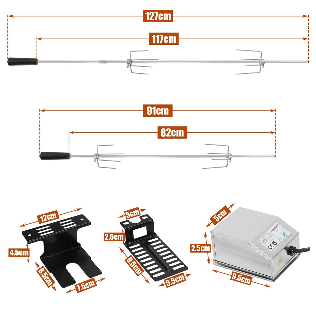 BBQ Grill Skewer Stainless Steel Motor 4x Meat Needle | Kalsten
